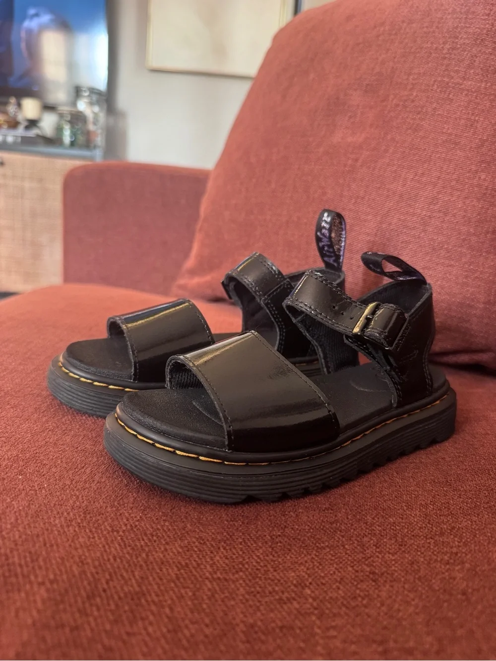 Kid’s Dr. Marten’s Buckle J Black Holographic Sandals- Children’s Size 13